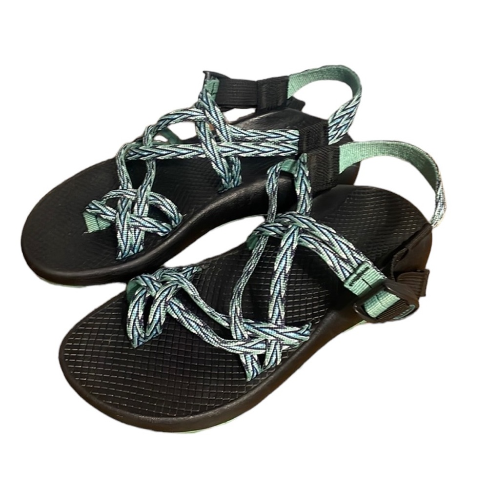 Womens Sz 8Chaco ZX/2 Teal Green Sandal Double Strappy Active Hike Water Shoes
